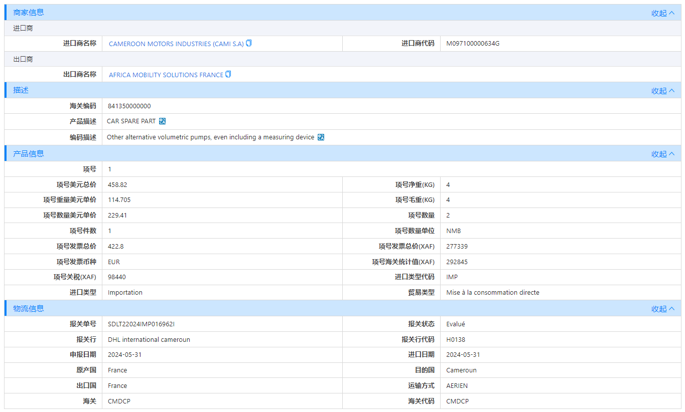 喀麦隆海关数据,海关数据,Topay 钱包(中国)海关数据 喀麦隆海关数据,海关数据,Topay 钱包(中国)海关数据